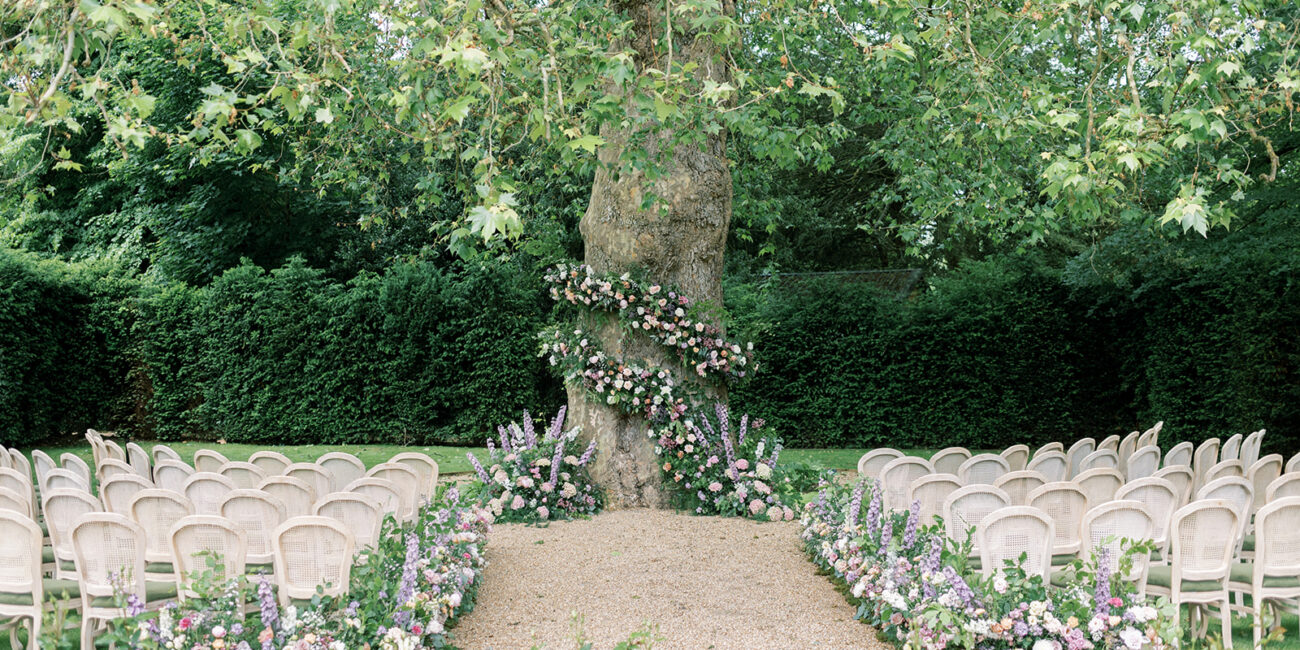 Wedding Ceremony in Avington Rose Garden