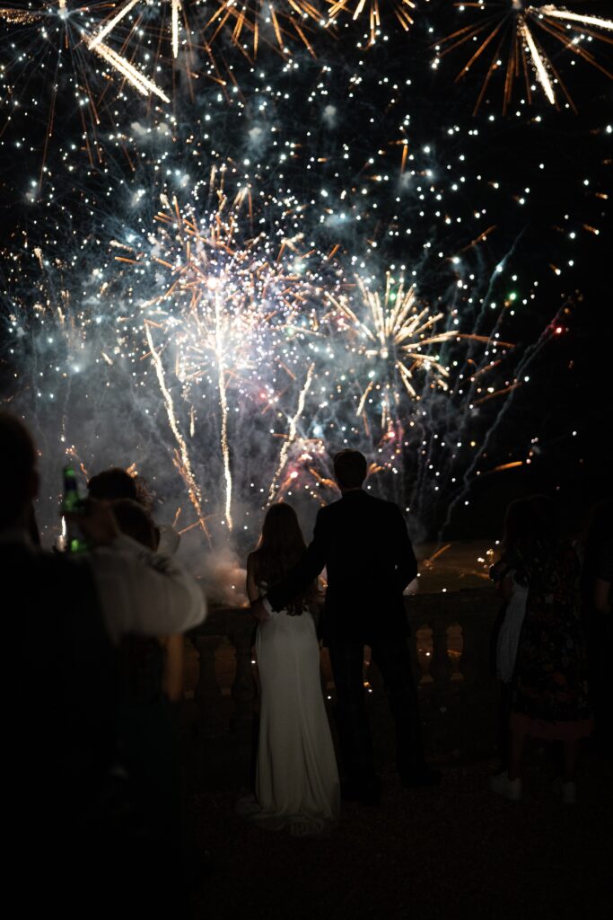 Fireworks at a Somerley House wedding