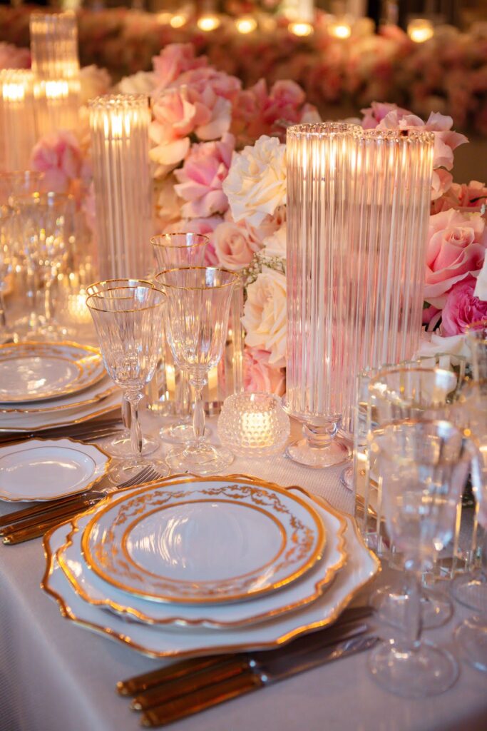Pink floral wedding reception, a short notice wedding planned at Mandarin Oriental by Ella Hartig