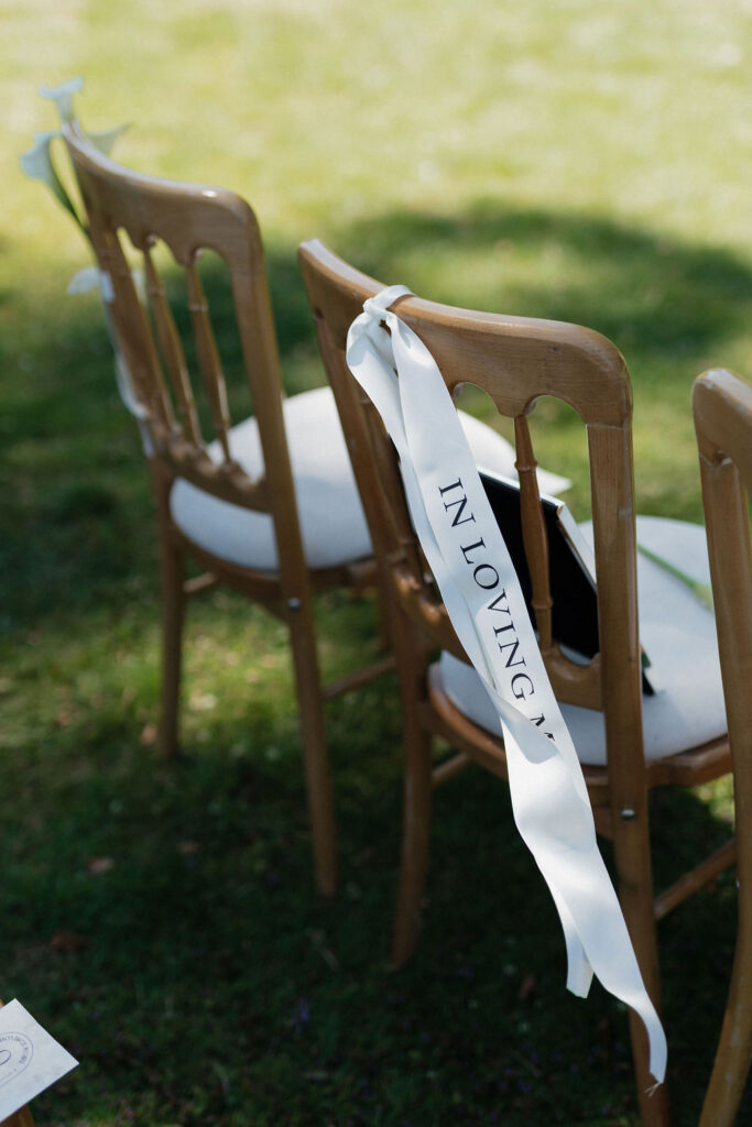in memory chair wedding