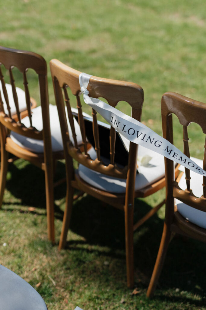 in memory chair wedding